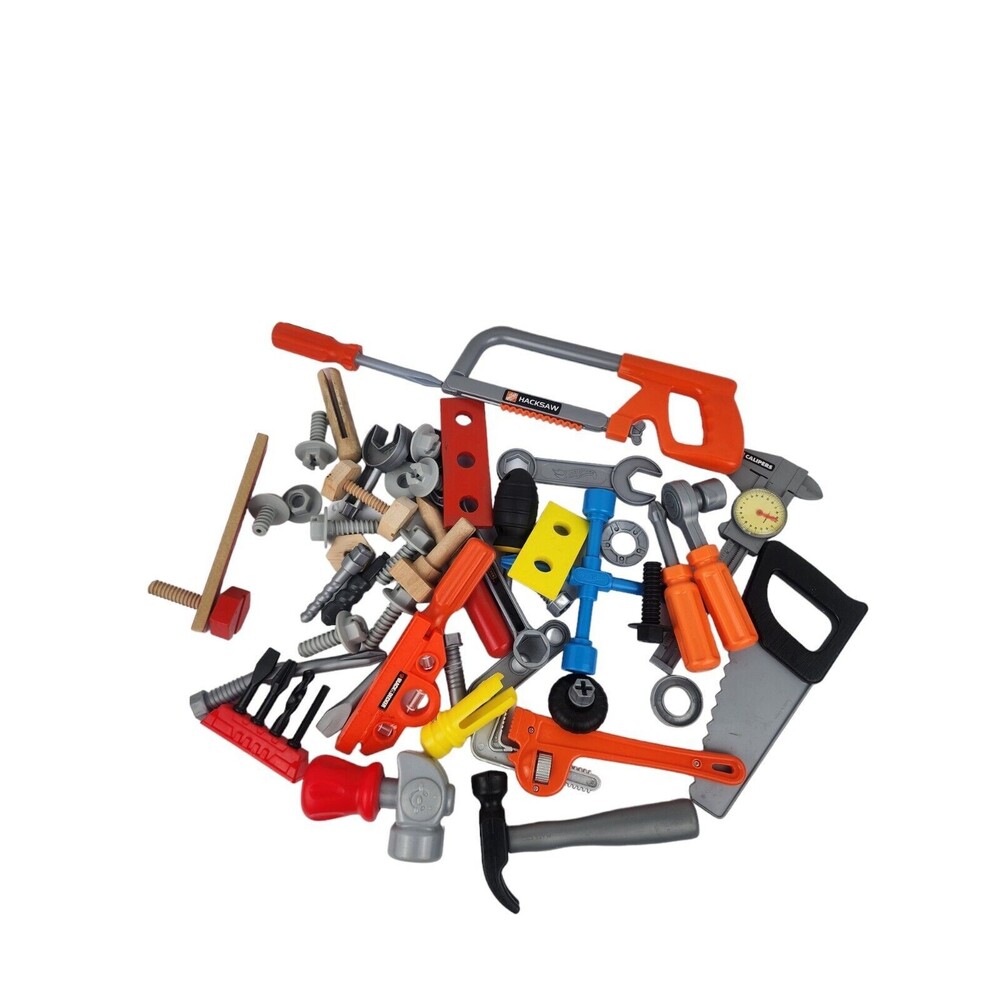 Plastic & Wooden Building Tools Set Role-playing Construction Worker Lot